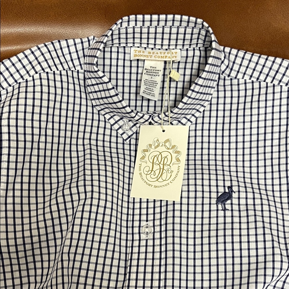 TBBC Windowpane Navy Dress Shirt 7